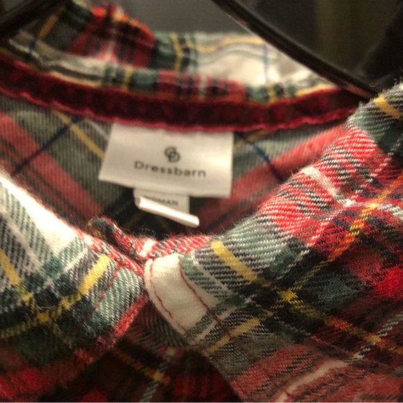 Dressbarn plaid soft flannel long sleeve button up shirt SZ M - Picture 6 of 10